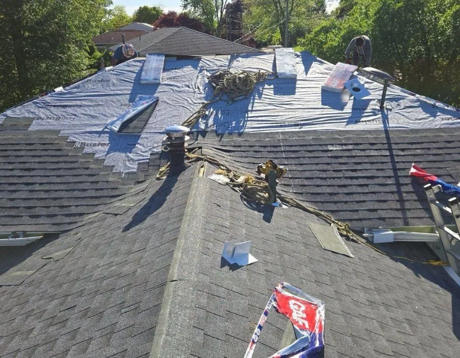 Architectural shingle roof installation with underlayment in Westchester NY