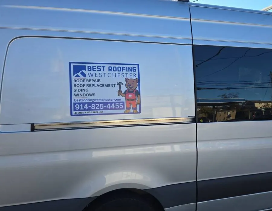 Best Roofing Westchester service van logo