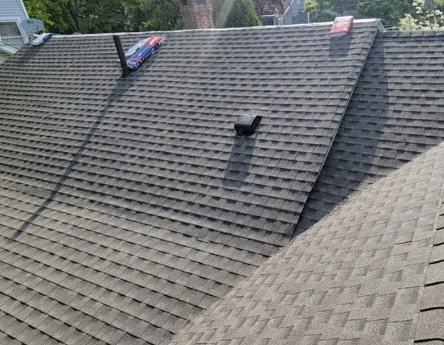 Completed architectural shingle roof replacement