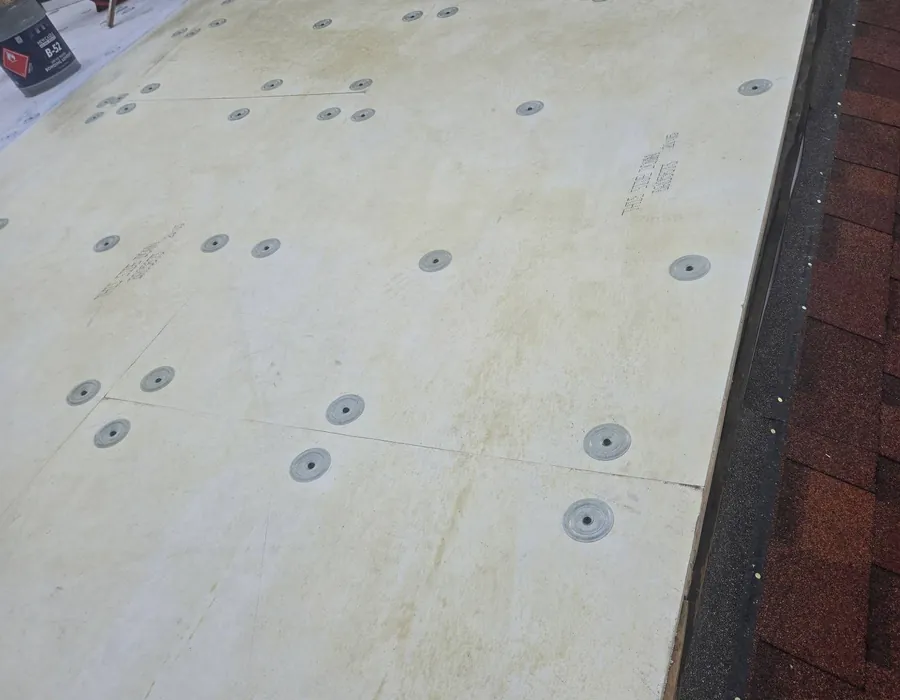 Flat roof insulation board fastening in White Plains NY