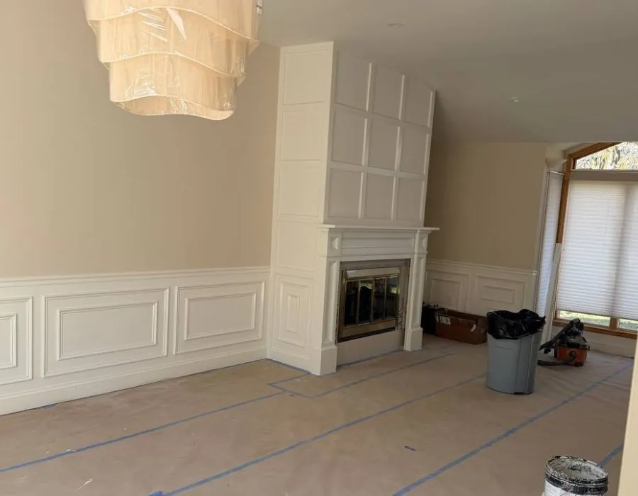 Living room fireplace remodel