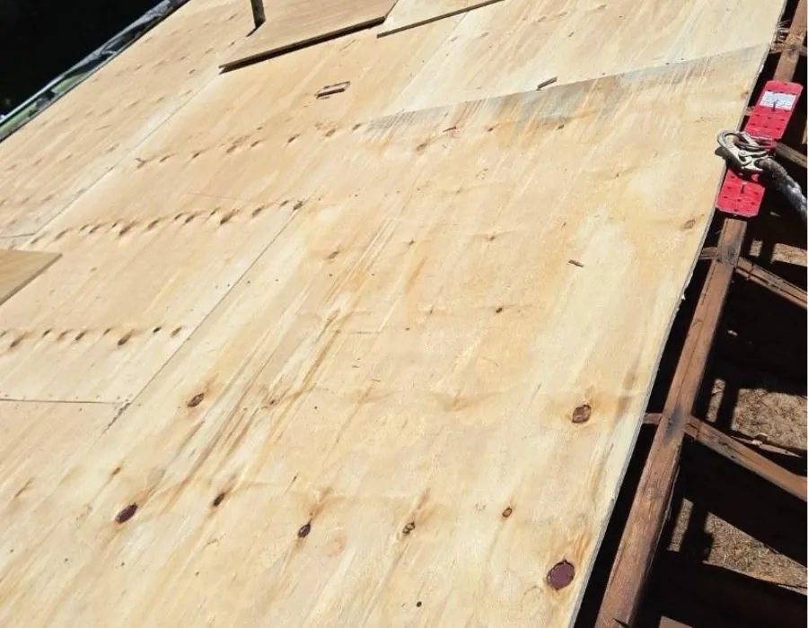 New plywood roof decking installation in Westchester County