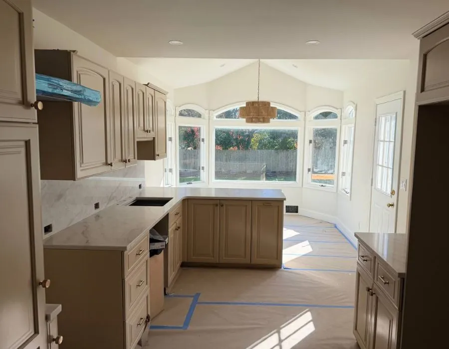 Open concept kitchen remodel with bay window
