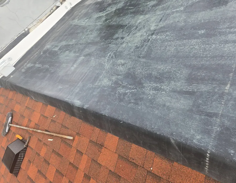 Rubber roof membrane shingle transition in White Plains NY
