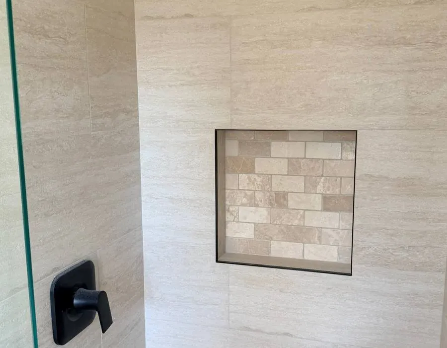 Shower niche title detail in Westchester