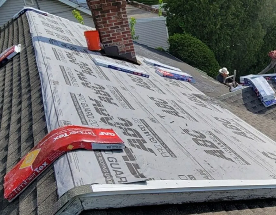 Synthetic roof underlayment and flashing install