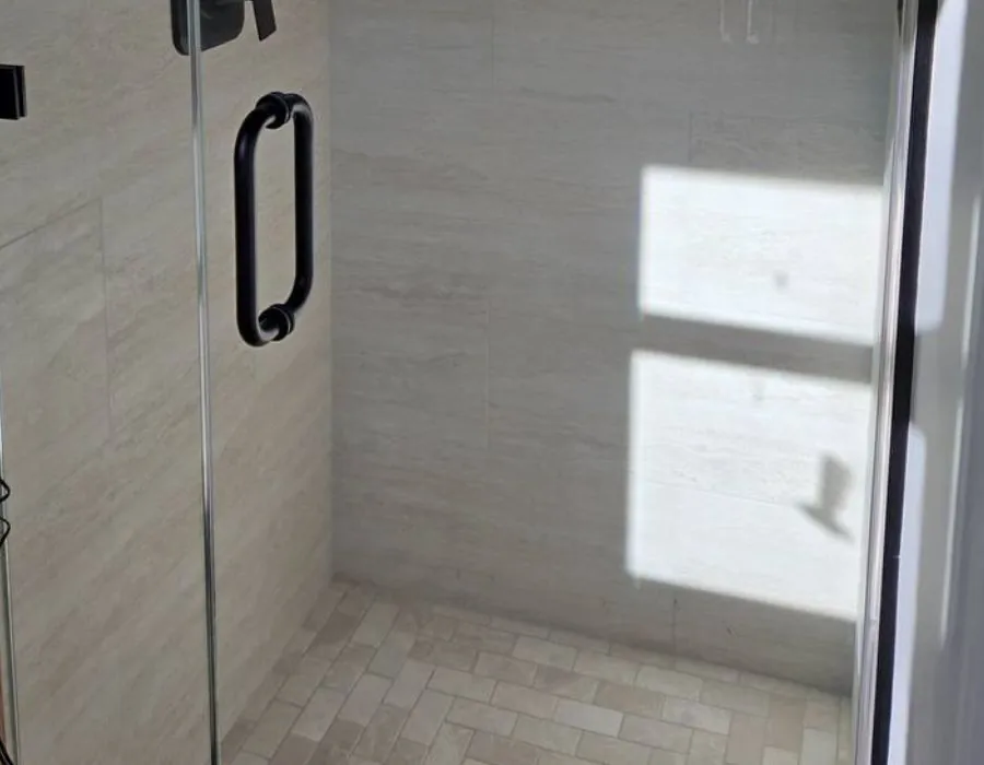 Walk in tile shower